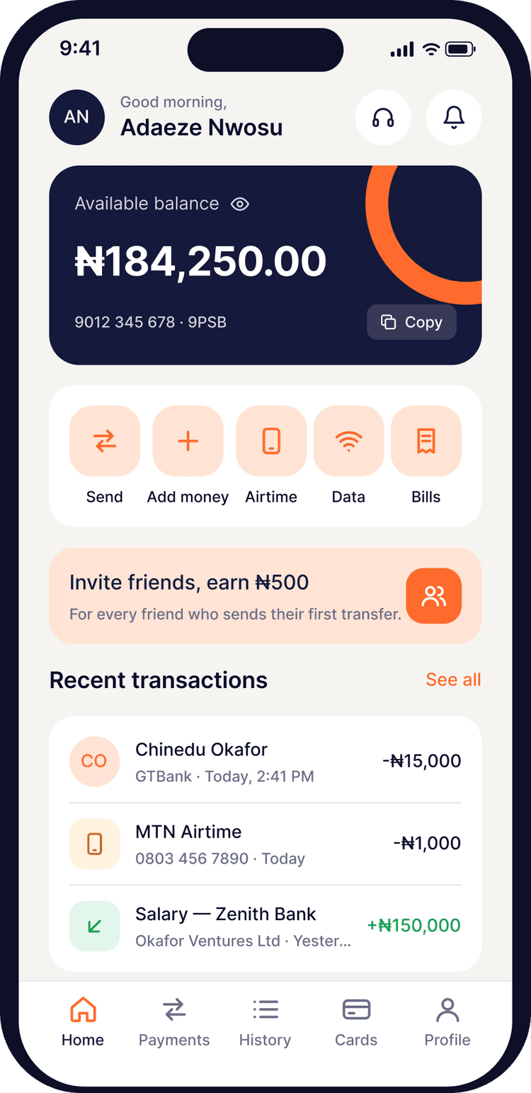 Center Point mobile app interface